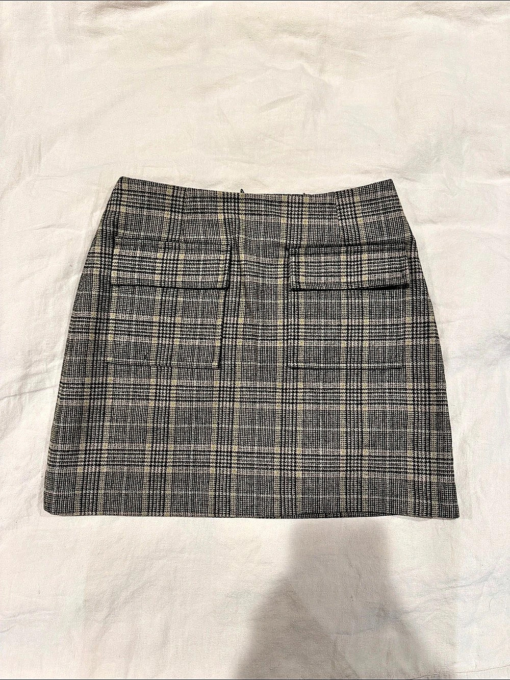 Reformation Janis Skirt Plaid Mini Gray & Black Size 0